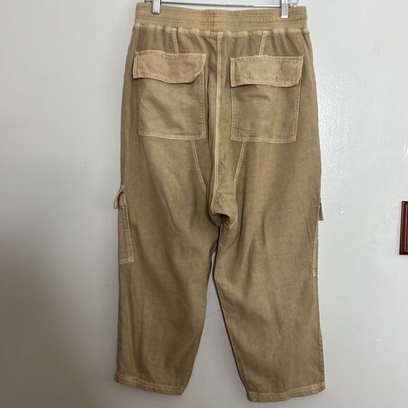 DAILY PRACTICE BY ANTHROPOLOGIE LINEN BLEND DRAWSTRING PANTS SIZE M - Picture 2 of 7